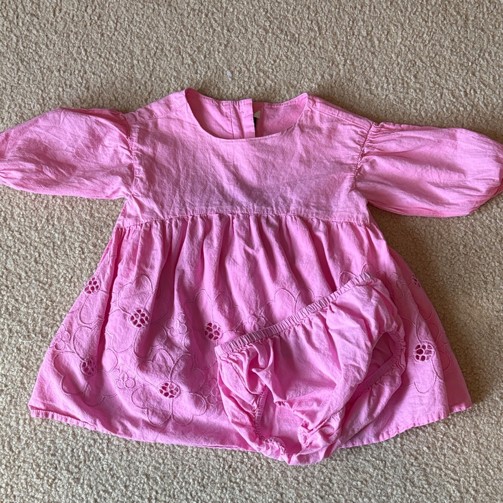 Janie and Jack pink eyelet dress